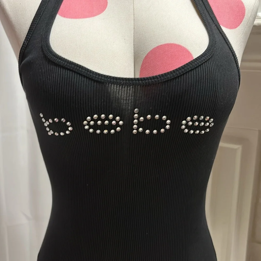 Bebe Black Racer Back Tank Top Like New Excellent Condition - Picture 4 of 7